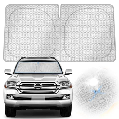 helloleiboo Graphene Car Windshield Sun Shade – 57" x 31" Foldable Car Sun Shade, Advanced Heat Absorption & UV Protection, Universal Fit for Cars, SUVs & Trucks - size: 57*31 Inches