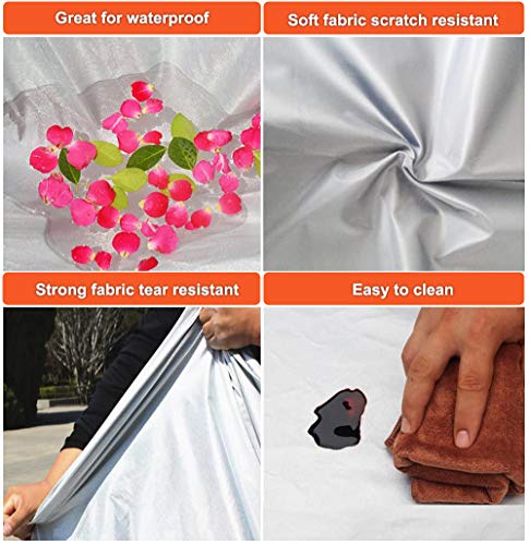 Kayme Car Cover Waterproof All Weather with Lock and Zipper, Sun Uv Rain Protection Outdoor, Fit Sedan (Up to 175 Inch) H1 - color: Silver, size: H1 Fit Sedan, Length (Up to 175 Inch)