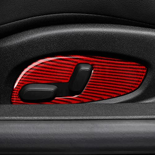 Car Sticker Decal Carbon Fiber Interior Trim Cover for Chevrolet Camaro ZL1 2016 2017 2018 2019 2020 2021 2022 2023 Accessories （Seat Adjustment Button） - color: Seat Adjustment Button
