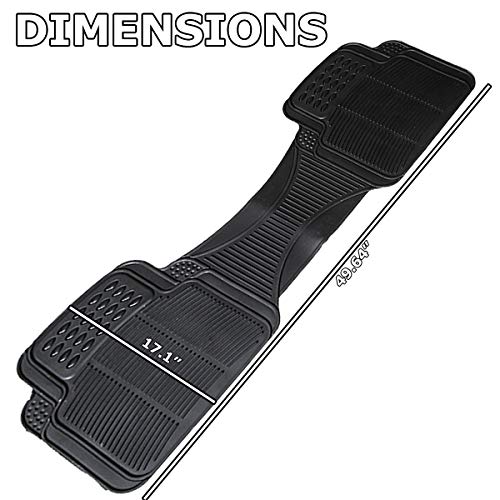 Vaygway Car Floor Mat Runner - Rubber Rear Floor Mat Liner - Black Back Seat Liner - Auto Trimmable Universal Fit Rug for Vehicle - style: Rubber Liner Mat