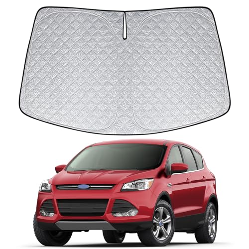 6 Layers Custom Fit Windshield Sun Shade for 2013-2019 Ford Escape, Foldable Car Sunshade with Storage Bag, Heat Reflective & UV Protection - size: 2013-2019 Ford Escape