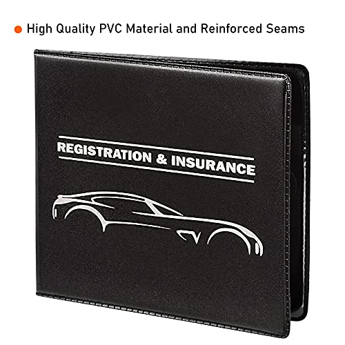 CANOPUS Car Registration and Insurance Holder, Car Document Holder, Vehicle Registration and Insurance Card Holder, Wallet for Auto, Trailer, Motorcycle, Truck, Vehicle Paperwork Organizer (2 Pack) - size: Car