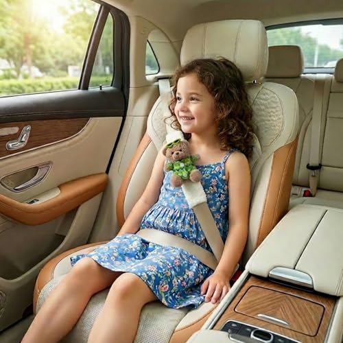 UNICOLD 2 Pack Plush Seatbelt Cover Shoulder Pad,Ultra-Soft Car Seat Belt Cushion for Adults & Kids, Relieves Neck & Shoulder Discomfort, Universal Fit for Cars, SUVs, Backpacks (Pink-Green) - color: Pink-Green