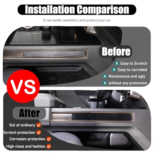 for Hummer EV Accessories Center Console Gear Shift Control Panel Side Cover Frame Compatible with 2022-2024 2025+ Hummer EV SUV Truck Gear Control Panel Side Strip Interior (Piano Black) - color: Piano Black