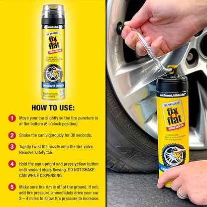 Fix-A-Flat S60430 Aerosol Emergency Flat Tire Repair and Inflator, for Large Tires, Eco-Friendly Formula, Universal Fit for All Cars and Small Trucks/SUVs, 20 oz. (Pack of 1) - size: 20oz