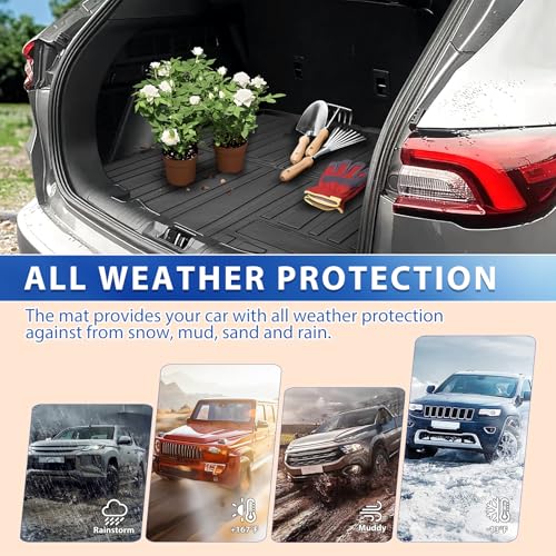 KUST Trunk Cargo Mat for 2020-2026 Ford Escape Accessories, All Weather Cargo Liner Rear Trunk Liner TPE Rubber Raised Edge - size: For 2020-2026 Escape | Trunk Mat