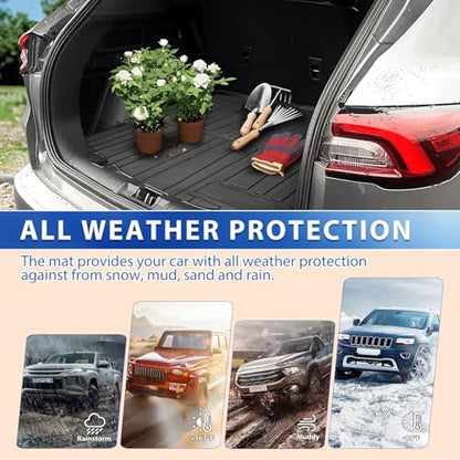 KUST Trunk Cargo Mat for 2020-2026 Ford Escape Accessories, All Weather Cargo Liner Rear Trunk Liner TPE Rubber Raised Edge - size: For 2020-2026 Escape | Trunk Mat