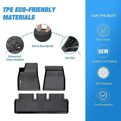 Nilight TPE Floor Mats for Tesla Model 3 2020 2021 2022 2023,All Weather Custom Fit Heavy Duty Floor Liners - color: 2020-2023 Tesla Model 3