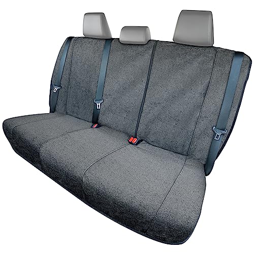 Season Guard Back Seat Towel Seat Cover for Cars; Great for After Gym Workouts, Dogs, and Outdoor Activities; Universal Fit for Cars SUVs Vans Trucks Rear Seats, EZ fit, Non Slip Grip, Grey - color: Rear Bench Grey