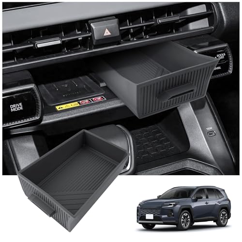 BIXUAN 2026 RAV 4 Wireless Charging Storage Box for 2026 Toyota RAV 4 Wireless Charger Removable Insert Drawer Tray 2026 RAV 4 Interior Accessories Center Console - color: Black3