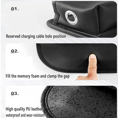 2 Pack Universal Fit Premium Leather Car Seat Gap Filler Organizer, Center Console Organizer for Car SUV Truck (Black，2 Pack) - color: Black，2 Pack