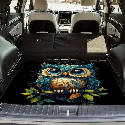 Universal Car Trunk Mat 29" x 39", Cute Owl Print All Weather Trunk Protection Cargo Liner, Durable Cargo Mat Rear Trunk Liner, Stylish Vehicle Interior Accessories Suitable for Most Car Models - color: Cute Owl Print
