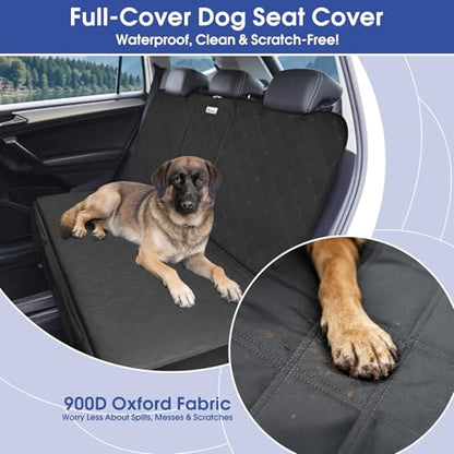 ALLANSING Upgraded 900D Heavy Duty Dog Back Bench Seat Cover, Car Seat Protector, 3 Seatbelts & Armrest Compatible, Waterproof Nonslip Pet Backseat Cover for Dogs & Kids, Fits Most Cars, SUVs, Trucks - size: Medium-54"W
