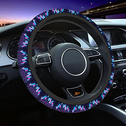 Swono Dream Catcher Feathers Steering Wheel Covers 15" Inch American Dream Catcher Feathers Universal Fit Most Car Sedans SUVs Comfort Grip Comfortable Neoprene Breathable Steering Wheel Protector - color: multi-062