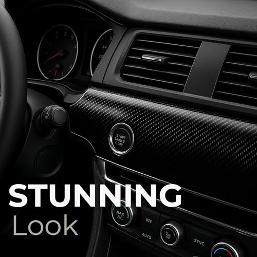 RockRose 7D Super Glossy Black Carbon Fiber Vinyl Wrap, Anti-Wrinkle, Air Release Automotive Bubble Wrap, Self Adhesive Car Vinyl Sticker DIY Decals 1FT x 5FT - color: 7D Black, size: 1FT x 5FT