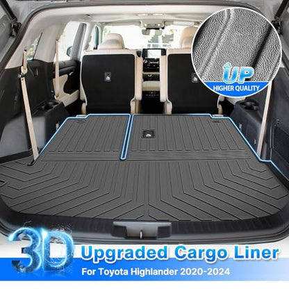 Highlander Cargo Liner - Trunk Mat for 2020-2026 Toyota Highlander 7 Seats (Only Gas), Not Fit Grand Highlander, Only Fits Trunk Has No Subwoofer, Highlander Accessories - size: 2)toyota Highlander 7 Seats 20-24