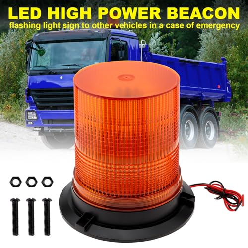 Amber Led Strobe Lights, 12-48V Warning Emergency Flashing Beacon Lights, 3 Modes Waterproof Flashing Safety Warning Lights for Trucks, Cars, Bus, Tractor, Mower, ATV, Golf Carts, UTV - color: Amber