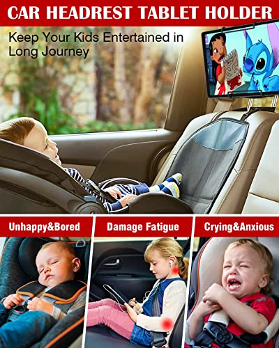 WONNIE 2 Pack Car Headrest Holder for 10-12.9" Large Size Tablets - size: 2 Pack- fits 10-12.9" tablet