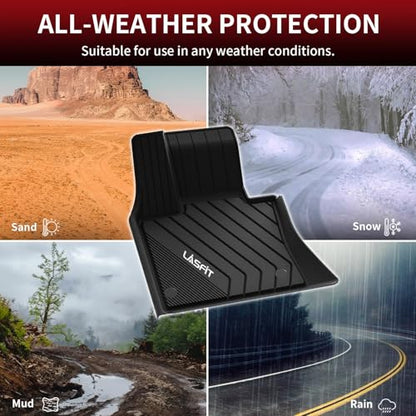 LASFIT Floor Mats for BMW X5 (F15) 2014-2018 / for BMW X6 (F16) 2015-2019, Custom Fit TPE All Weather Floor Liners 1st & 2nd Row Car Mat, Black - size: 3) X5 2014-2018 | X6 2015-2019 | Floor Mats