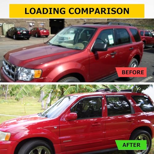 94059 Side Window Visors Wind Vent Deflector,4pcs Outside Mount Dark Smoke Tape-On Nice Sun Rain Guards Set fit for 2001-2012 Ford Escape,2008-2011 Mazda Tribute,2005-2011 Mercury Mariner - size: 2001-2012 Escape/Tribute/Mariner(dark Smoke)