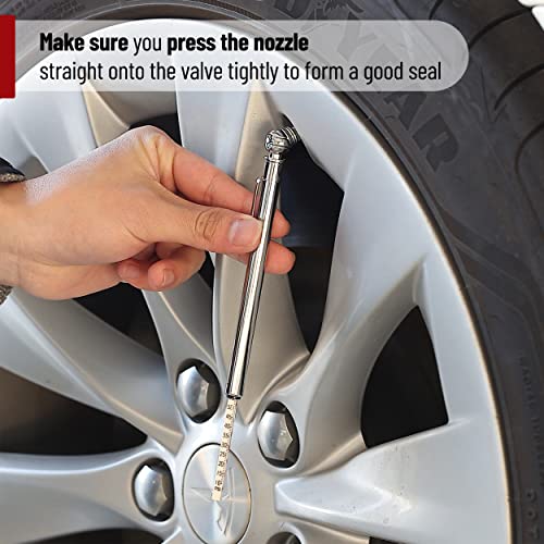 UNCO-Pencil Tire Gauge, 4 Pack, 10-75 PSI - Car Tire Air Gauge for Tires - color: Silver, size: 4 Pack, 10-75 Psi