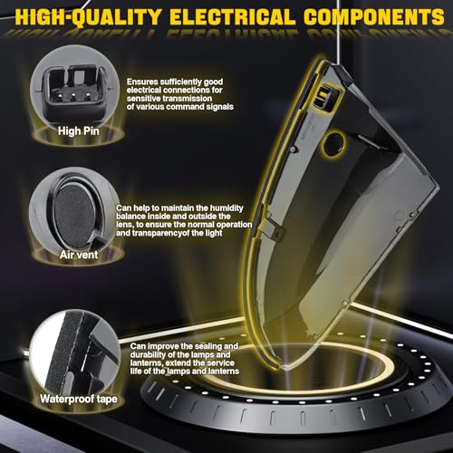 WEILEITE LED Side Mirror Light Turn Signal Bulb Puddle Lamp Lens Cover Fit For Dodge Ram 1500 2009-2018 Ram 2500 2010-2018 Replaces 68064949AA/68064949AA 68232479AA/68232479AA - size: Left & Right