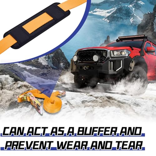 Seenelling 4 Pack Tie Down Strap Protector Sleeve Universal Protective Sleeves for Ratchet Straps Protective Strap Protector, Preventing Damage to Boat Trailers Kayaks Yacht Trucks, 4 x 12''(Black) - color: Black