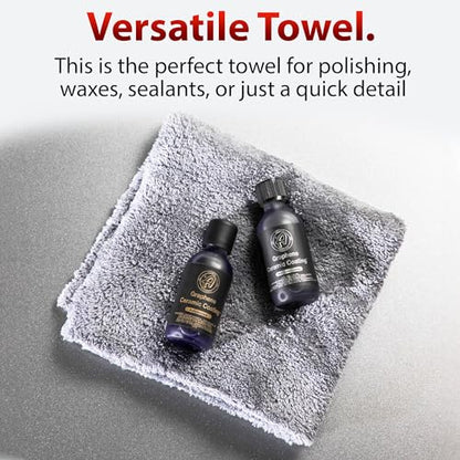 Adam's Borderless Grey Microfiber Towel (6pk) - Premium Ultra Soft Car Detailng Towel Cloths, 480gsm - Safe for Car Wash, Home Cleaning & Pet Drying Cloths (16 Inch x 16 Inch) - size: Pack of 6