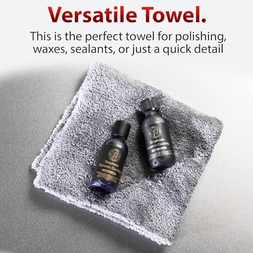 Adam's Borderless Grey Microfiber Towel (1pk) - Premium Ultra Soft Car Detailng Towel Cloths, 480gsm - Safe for Car Wash, Home Cleaning & Pet Drying Cloths (16 Inch x 16 Inch) - size: Pack of 1