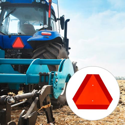 Slow Moving Vehicle Sign with Mounting Bracket Kit, Aluminum Slow Moving Vehicle Triangle Sign for Golf Vehicles Cart Farm Tractor Outdoor Accessories