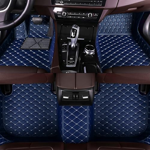 Car Floor Mats Fit for Nissan Kicks 2022-2025,Waterproof Floor Mats,Full Coverage Luxury Floor Mat,Durable All-Weather Car Floor Mats.(Blue with Beige Lines) - color: Blue With Beige Lines