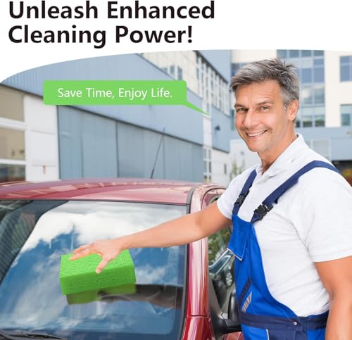 Windshield Cleaner Tool 22.5" L - Car Interior&Exterior Window Cleaning Kit with Extendable Handle&4 Microfiber Pads and Thick Large Wash Sponge, Auto Glass Wiper Brush Kit for Cars Home (7pcs Green) - color: Green