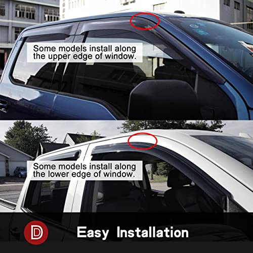 CL4P01 Side Window Wind Deflector,4pcs Outside Mount Tape-On Nice Shade Sun Rain Guards Set,Window Visor fit for 2010-2016 Cadillac SRX - size: 10-16 Cadillac SRX