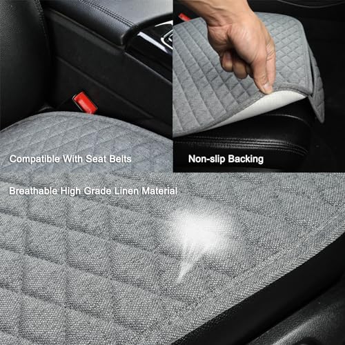 West Llama Linen Car Seat Covers,Bottom Seat Covers for Cars Include 1 Piece Front Driver Seat Pad Mat Universal Fits 90% Vehicles,SUVs,Cars,Sedans(1Piece-Gray) - color: A-Gray, size: 1 Front Bottom Seat Covers