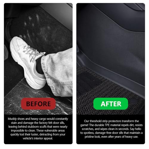 for 2025+ Tesla Model Y Juniper 7PCS TPE Door Threshold Strip & Center Console Saddle Side Protectors & 2nd Row Seat Lower Protector Anti-dust Pads 2025 2026 Model Y Juniper Accessories