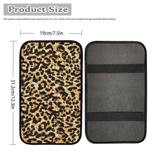 Dreaweet Cheetah Print Car Accessories Car Center Console Cover Universal Car Armrest Cover Pad Soft Comfortable Center Console Cover Replacement - color: Cheetah Print