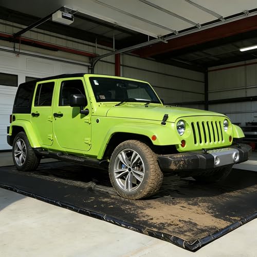 HAFIDI® Garage Floor Mat(8'6" x 20') Heavy Duty PVC Under 1.2" Raised Car Containment Mat Waterproof Oil-Proof Non-Slip Against Snow Rain Mud All-Weather Easy to Clean - size: 8.6 x 20 FT Mats