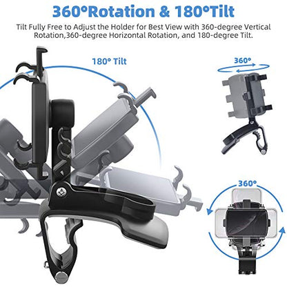 FONKEN Car Phone Mount, 360 Degree Rotation Dashboard Clip Mount, Compatible with iPhone 11/12 Pro Max XS Max XR 8 8Plus 7 Samsung Galaxy S10 S9 S8 LG and More - style: 1-Pack