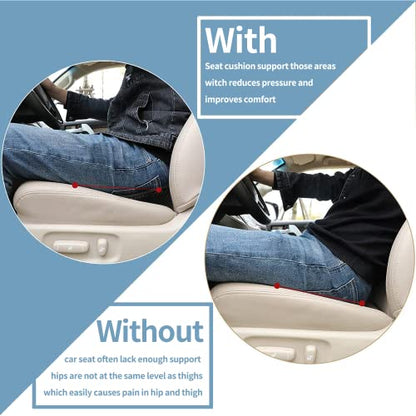 Car Seat Cushion, Memory Foam Seat Pad for Sciatica and Lower Back Pain Relief, Seat Cushion for Car Seat Driver (Black) - color: Black