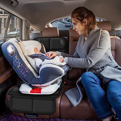 Meolsaek Car Seat Protector for Child Car Seat, Durable 600D Fabric Waterproof Car Seat Cover with Thick Pad Non-Slip Backing，No Imprints (Black 1pc) - color: Black 1pc
