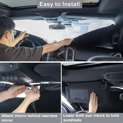 PIMCAR Windshield Sun Shade for Dodge Ram 1500 2009-2018 | Premium 310T Reflective Polyester UV/Heat Shield | Custom Fit Sunshade to Block Rays & Cool Interior - size: 2009-2018 Ram 1500