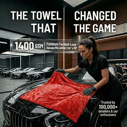 Microfiber Car Drying Towel Extra Large 24x36 – 1400GSM Ultra Plush Dual Sided, Scratch Free Streak Free Absorbent Car Wash Towel for Cars Trucks SUVs