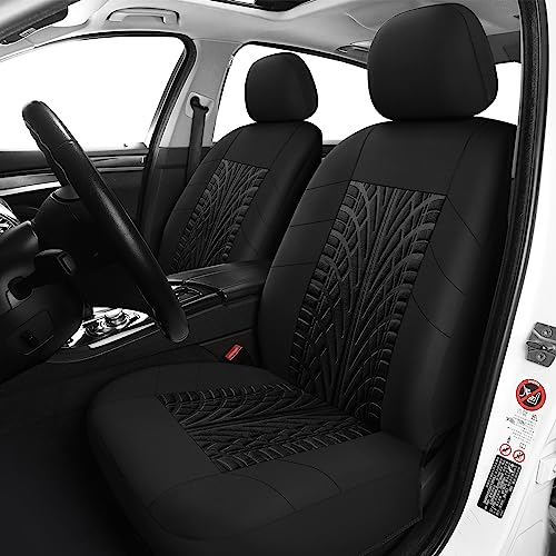 Pariitadin Car Seat Covers Front Pair, Washable and Breathable Seat Covers for Cars, Universal Fit Car Interior Covers for Most Sedan Truck SUV, Black - color: 5-Black, size: FRONT PAIR