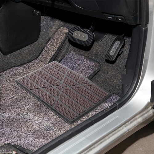 UKCOCO Car Floor Mat with Anti-Slip Pedal Pad, Full Coverage Plastic Automotive Floor Liner Rug for Cars and Suvs, Rear Cargo Protection Mat for Vehicle Interior