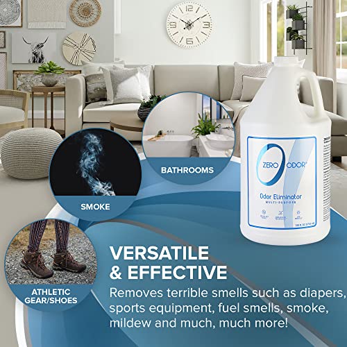 Zero Odor - Multi-Purpose Strong Odor Eliminator for Home, Office, Car, Bathroom, Hotel, Room Deodorizer, and Odor Neutralizer, 128oz Refill - size: 128 Fl Oz (Pack of 1)