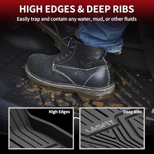 LASFIT Floor Mats for Honda Civic 2022-2025 2026 Sedan Hatchback Si (Include Sport), with&w/o USB Port | for Acura Integra 2023-2026, All Weather Car Floor Liners, 1st & 2nd Row, Black - style: 1）For Honda Civic | 2022-2026 | 1st & 2nd Row (Rear Seats Wit