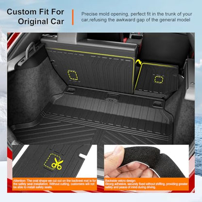 powoq Cargo Mat Compatible with 2022-2026 Honda Civic Hatchback Cargo Liner Trunk Mat Back Seat Protector TPE Replacement for 2022-2026 Honda Civic Accessories (Fit Hatchback,Trunk Mat+Backrest Mats) - size: Compatible with Civic Hatchback | 2022-2026