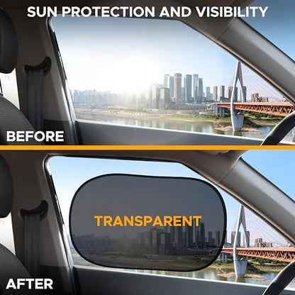 EcoNour Car Window Shades for Baby (2 Pack Transparent) | Sun Shade Window for Kids | Shades for Side Windows | Automotive Sun Protection from UV & Sun Glare | Car Baby Accessories | Medium 20"x12" - size: Medium - 2 Pack