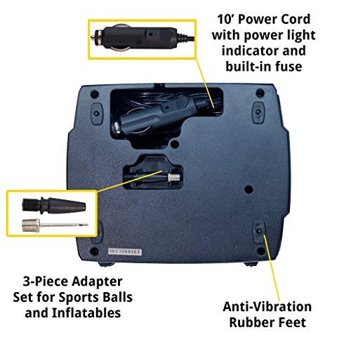 JACO SmartPro 12V Tire Inflator Air Compressor - Portable Automatic Digital Tire Pump (12-volt DC)