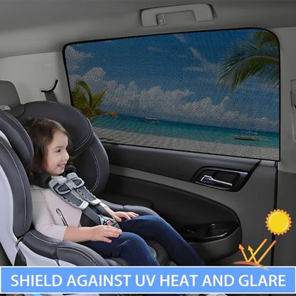 ZATOOTO Car Side Window Sun Shade 4 Pack, Window Shades for Baby Magnetic Mesh Sun Shade Protection from Heat and UV for Sleeping, Camping, Breastfeeding - color: Front&Back 4pack